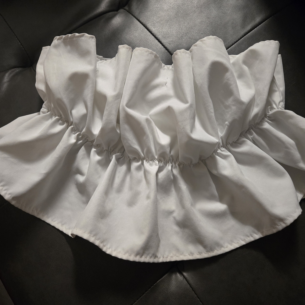 White Ruffled Strapless Top